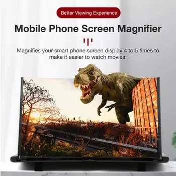 16 İnç 3D Mobil TV ekran büyüteci HD Video Amplifikatör Standı Film Oyunu Büyüteç Katlanır Telefon Masa Tutucu