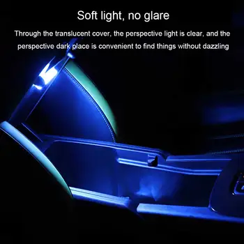 Araba İç Atmosferler Gece Lambası Dokunmatik Kontrol Araba-styling USB Şarj Lambası Otomatik Güçlü Parlaklık Aydınlatma Aracı