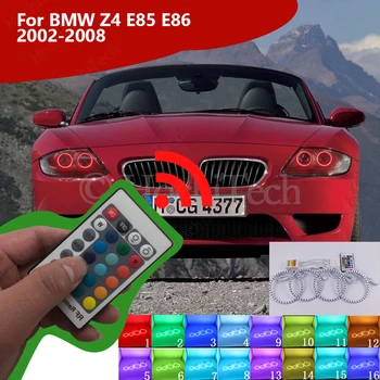 BMW için Z4 E85 E86 2002 2003 2004 2005 2006 2007 2008 RF Uzaktan Kumanda Çok Renkli Ultra parlak RGB LED Melek Gözler kiti
