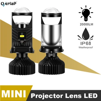 Süper Parlak H4 LED far lambaları 20000LM Bi-LED Projektör Lens LED 80W 6000K CSP Hi/Lo İşın Lens Far LED ışık Otomatik