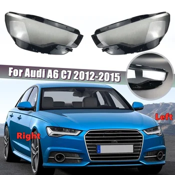 Audi için A6 C7 2012 2013 2014 2015 Araba Ön far camı Kapak Abajur Cam Lamba Kapağı Kapakları Far Kabuk Araba Aksesuarları