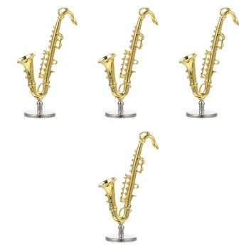 Müzikal Saksafon Modeli Aletleri Enstrüman Minidecoration Trompet Yürümeye Başlayan Ev Oyuncak Ornamentornaments Hornsimulated