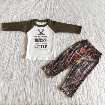 Erkek Uzun kollu Kış Güz Kıyafet Çocuklar Mektuplar Tasarım Raglan Gömlek Ve Pantolon 2 Parça set Çocuk Moda Giysileri