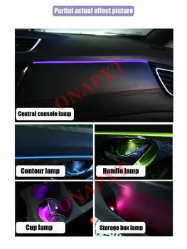 Araba Ortam Işığı Seti Dekoratif 64 Renkli işıklı Atmosfer Lamba LED Şerit Nissan X-Trail 2019-2020 İçin Düğme Kontrolü