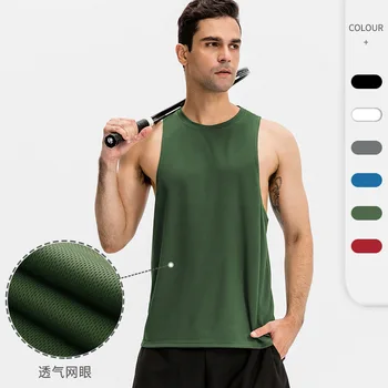 Yeni Düz Renk Yelek erkek Vücut Geliştirme Spor Kolsuz Koşu Gömlek Spor Giyim Spor Nefes Kas Yelek