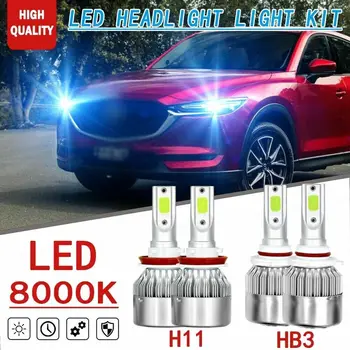 4 ADET H11 9005 COB LED Far Hi/Düşük İşın Ampuller Mazda 5 2012-2017 İçin 8000K