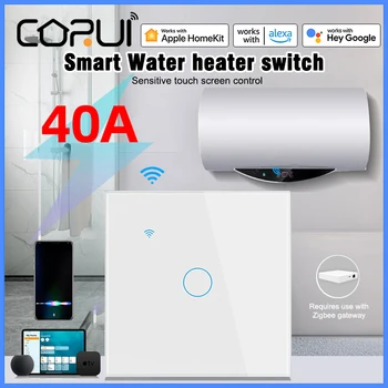 CoRuı Homekit Akıllı Kazan Anahtarı su ısıtıcı Wifi 40A Uzaktan Ses Kontrolü Zamanlayıcı Akıllı Ev Otomasyonu Siri Alexa Google Ev