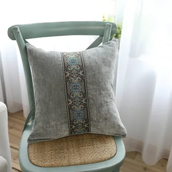 Yastık core yastık dekoratif olmadan çift taraflı kadife nakış ev araba koltuk yastık kapak gri kanepe yastık yastık 