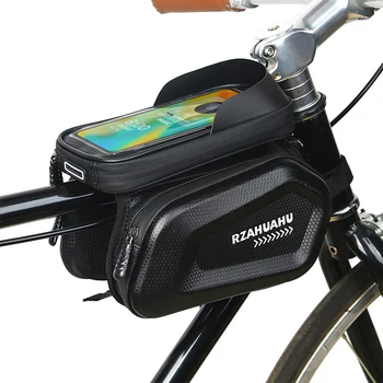 RZAHUAHU Bisiklet çantası Sert Kabuk Su Geçirmez Büyük Kapasiteli 7 İnç Dokunmatik Ekran Çantası MTB Yol bisikleti Sırt çantası Bisiklet Aksesuarları