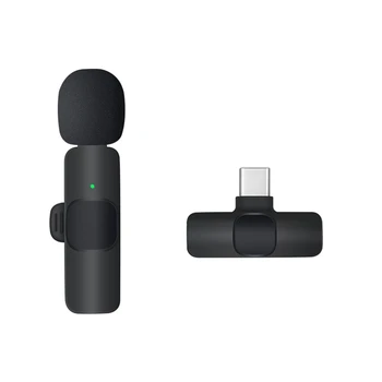 Kablosuz Yaka Clip-On Mikrofon, Vlogger Konferans Ofis Bluetooth Uyumlu Dahili Pil Yaka Clip-On Mikrofon