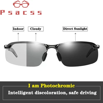 Psacss Lüks Fotokromik Güneş Gözlüğü Erkekler Polarize 2019 Gözlüğü güneş gözlüğü Sürüş Balıkçılık Gözlük gafas de sol adam UV400