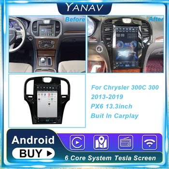 13.3 İnç PX6 Android Chrysler İçin 300C 300 2013-2019 Araba Radyo Stereo Alıcısı Multimedya Video GPS Navigasyon 2 Din Kafa Ünitesi