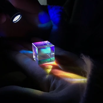 4 Adet / takım Renkli Prizma K9 Cam Optik Küp Altı Taraflı Splitter Fotoğraf Gökkuşağı Fizik Deneysel Öğretim Araçları Hediye