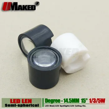 14.5 MM Yarı küresel takı ışık LED lens 1W 3W 5W Yüksek güç ışık boncuk lens 15 derece PMMA braketi ile Sayaç ekranı için
