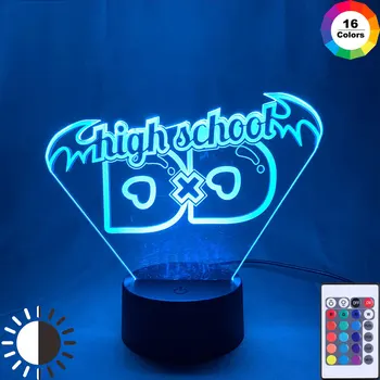 3D LED Anime Lise DxD Gece Lambası Yurt Dekorasyon Atmosfer renk değiştiren LED Hediye Yatak Odası Masa Lambası