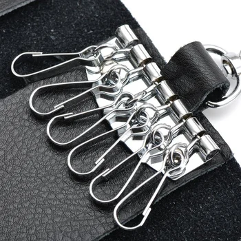 DOME 3X Anahtarlık Erkekler Kadınlar Anahtarlık Organizatör Kılıfı Araba anahtar çantası Cüzdan Kahya Anahtar Kutu Mini kart çantası Siyah