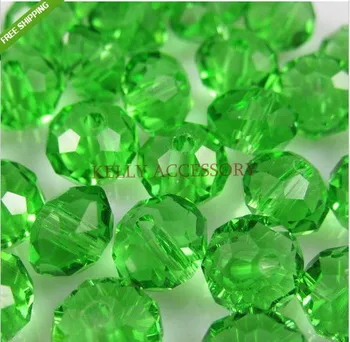 350 adet 8mm Yeşil Faceted Kristal Cam Boncuk Gevşek Spacer Rondelle Boncuk Takı Yapımı İçin Favor Craft Bilezik DIY Boncuk