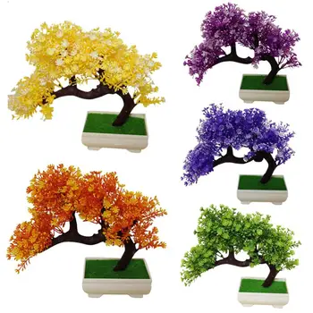 1 Adet Bahçe Plantas Artificiales Saksı Yapay Bitki Mini bonzai ağacı DIY Bahçe Düğün Ev Partisi Dekoru