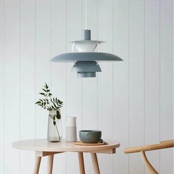 Iskandinav Led alüminyum kolye lamba, Modern Minimalist kolye ışık Danimarka tasarım lamba sarkıt aydınlatma Hanglamp Restoran için
