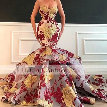 Kapalı Omuz Balo Elbise Mermaid 2021 Abiye giyim Sevgiliye Afrika Ünlü Parti Törenlerinde robe de soirée de mariage