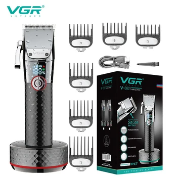 VGR Profesyonel ayarlanabilir Elektrikli Saç Düzeltici Erkekler için Lityum İyon Güçlü sakal saç kesme makinesi ıslak kuru saç kesme makinesi