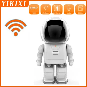 HD 1080P Astronot Robot Kamera IP kablosuz Kablosuz P2P Güvenlik Gözetleme Gece Görüş IR Ev Güvenlik Robotu bebek izleme monitörü