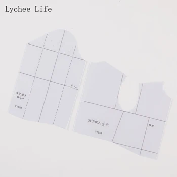 Lychee Ömrü 1: 5 Şeffaf Kadın Kollu Cetvel Japon Giyim Çizim Şablonu Prototip Patchwork Dikiş Araçları
