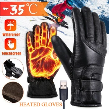 Moto dokunmatik Ekran motosiklet yarış bisiklet eldiveni Kış motosiklet eldivenleri kış Polar Astarlı Su Geçirmez ısıtmalı Guantes