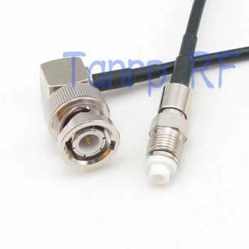 50 CM Pigtail koaksiyel bağlantı kablosu RG174 uzatma kablosu 20in BNC erkek dik açı FME dişi jack RF konnektör adaptörü