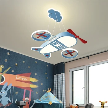 Uçak tavan lambası avize çocuk odası asılı ışık uçak erkek kız çocuk yatak odası Люстра