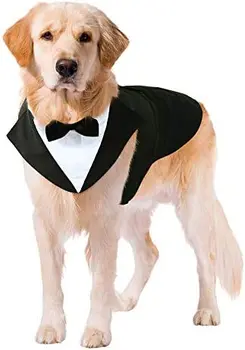 Köpek Smokin Düğün Parti Elbise, Köpek Prens düğün papyon kravat Gömlek Resmi Kıyafetleri Büyük Orta Köpek Golden Retriever Samo Buldozer