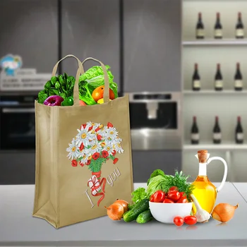 DIY Elmas Boyama Çanta Kullanımlık Omuz Alışveriş saklama çantası Ev Dekorasyon Hediye Katlanabilir Çevre Dostu alışveriş çantası s