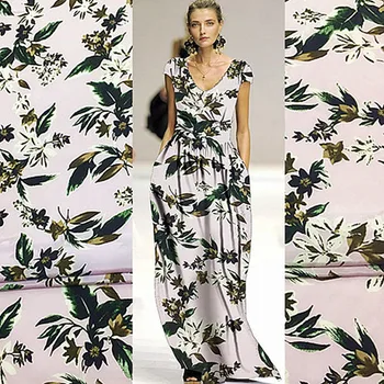 Yeni yaz ipek krep de şin kumaş dijital baskı high-end elbise moda kumaş özel satış