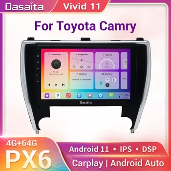 Dasaita Vivid11 Toyota Camry 2015 2016 2017 Araba Stereo 10.2 İnç Carplay Android Otomatik PX6 4G + 64G Android11 1280 * 720 DSP AHD Radyo