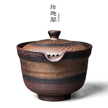 El yapımı Kaba Çömlek Pot Retro Tarzı Seramik Yakacak Odun çay su ısıtıcısı Japon Yaldız Pu'er Çay Çay Yapma Cihazı Zen Kasesi