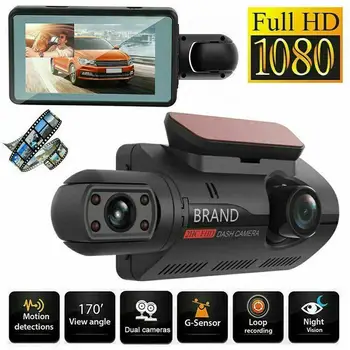 2 Lens Araba Video kaydedici HD1080P Çizgi Kam araba kara kutusu 3.0 inç IPS Kamera Gece Görüş Park İzleme G-sensor dropshippin