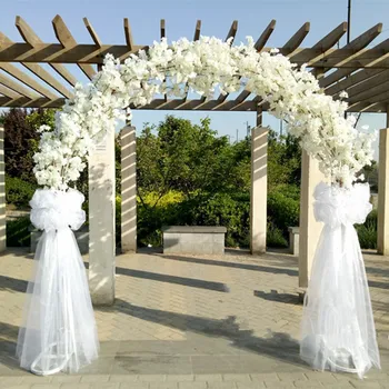 Lüks düğün Centerpiece Metal çiçek kemerli kapı kiraz Çiçek Standı Kiraz çiçekleri ile Düğün Dekor İçin çiçek fon