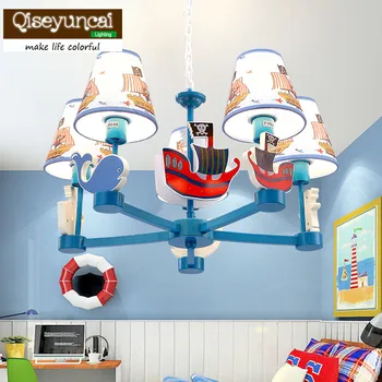 Qiseyuncai İskandinav çocuk odası karikatür tekne avize erkek kız yatak odası çocuk odası yaratıcı sıcak romantik lamba