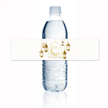Eid Mubarak Tema Parti Dekorasyon Malzemeleri Ramazan Su şişesi Etiketleri Bayram Etiketleri İçecek Sarıcı