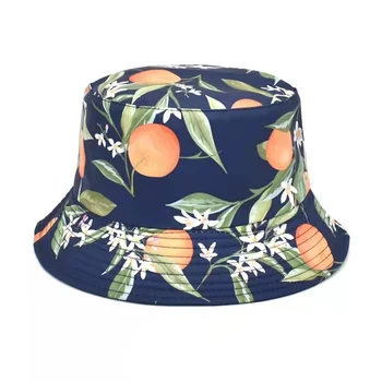 Yaz Moda Unisex Kova Şapka Çift taraflı Aşınma Meyve Baskı Kadın Kapaklar Açık güneş şapkaları Erkekler Klasik Panama Kova Şapka