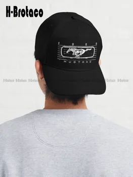 Siyah Mustang Ön Izgara Siyah Ve Beyaz Baba Şapka beyzbol şapkaları Erkekler İçin Denim Renk Sokak Kaykay Özel Hediye Karikatür