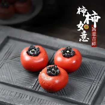 [Changtao] Yixing Yixing Kil Çay Töreni çay seti El Yapımı Çay Süsler Cinnabar Kum Şanslı Trabzon Hurması Küçük Cachi Tek Fiyat