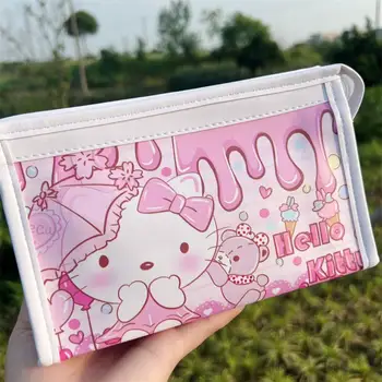 Sanrio Kalem Çantası Cinnamoroll Kuromi Hello Kitty Pom Purin Sevimli Karikatür Kozmetik Çantaları Girly Kalp Kalem Kutusu Okul Kaynağı