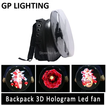 42cm 3D hologram fan sırt çantası koruyucu şarj edilebilir reklam oyuncu kapak 