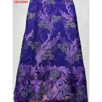 Afrika Boncuklu Elbise Muhteşem Nijeryalı Tül Dantel Gelin Kumaş Tekstil 1 kg JSI13064