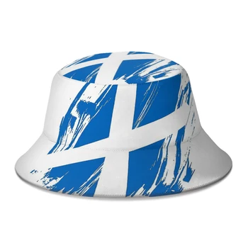Iskoçya Alba Ulusal Bayrak Kova Şapka Kadın Erkek Genç Katlanabilir Bob Balıkçılık Şapka Panama Kap Streetwear