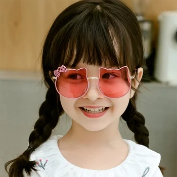 HKNA 2022 Yeni Sevimli çocuk Gözlük Güzel Yay Güneş Gözlüğü Erkek / Kız Lüks Marka Gözlük Çocuklar Lentes De Sol Mujer