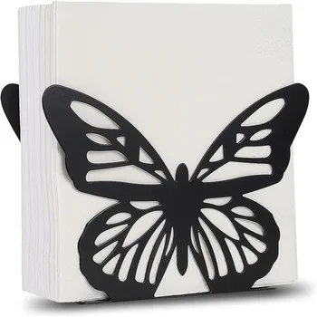 Moda Siyah / Beyaz Metal Kağıt Tutucular Kelebek Peçete Halkaları Peçete Tutucu Masa Dekorasyon İçin ZJJ015