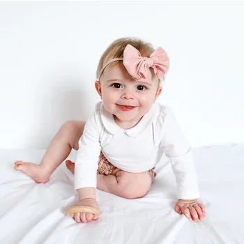 Yeni Bebek Kız Elastik Yay Bandı Moda saç fiyonkları Düğüm Naylon Saç Bantları Yenidoğan Yürüyor Çocuk Şapkalar saç aksesuarları