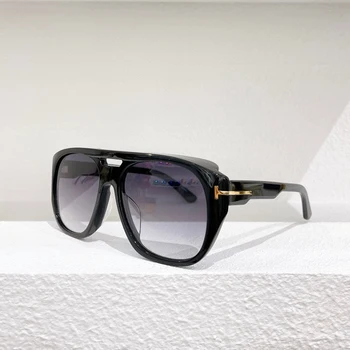 Yeni Stil Büyük Çerçeve Oval Degrade Lens Bej Siyah Leopar Kahverengi Moda kadın Güneş Gözlüğü FT0799 Yüksek Kaliteli erkek Gözlük